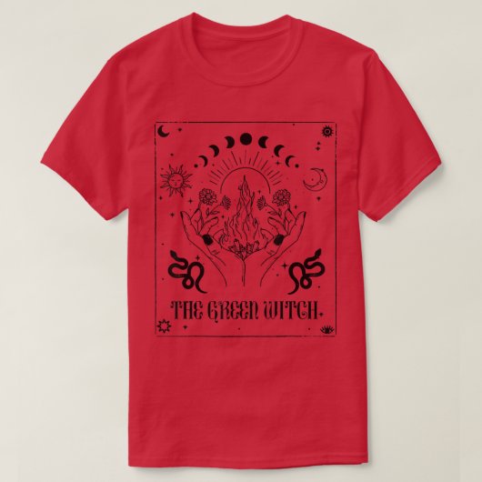 緑の魔女、地球の魔女の天空の魔女 Tシャツ (デザイン正面)