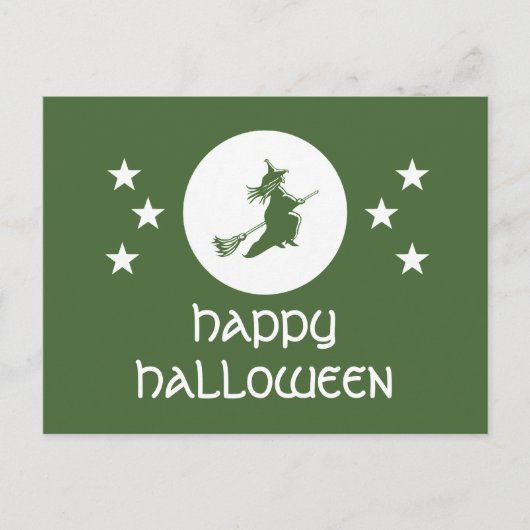 緑の魔性的なハロウィンのポストカード ポストカード (正面)