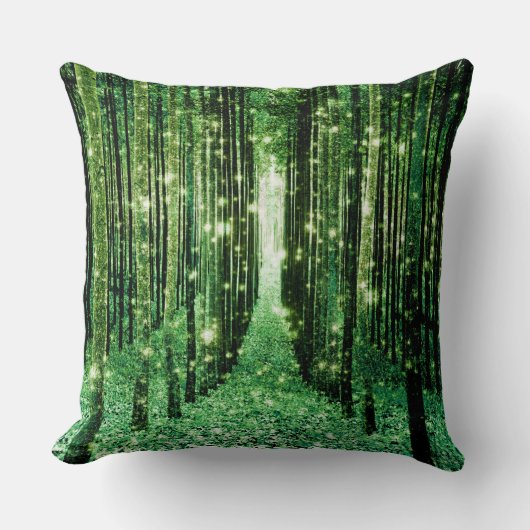 緑の魔法の森グリーンの謎 クッション (正面)