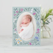 緑の魔法の牧草地写真誕生のお知らせ 案内状 (スタンド正面)