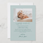 緑の魔法の牧草地写真誕生のお知らせ 案内状 (裏面)