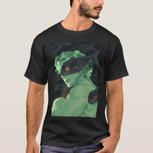 緑の魚の霊 Tシャツ (正面)