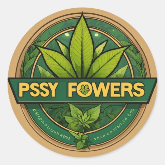 緑の鮮やかビニールのシール ラウンドシール (正面)