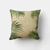 緑の鮮やか椰子の葉のパターン クッション (裏面)