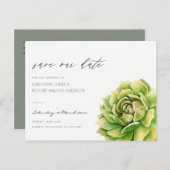 緑の鮮やか水色は日付を保存して多肉質 案内ポストカード (正面/裏面)