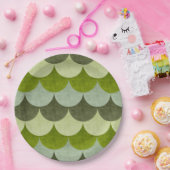 緑の鱗片竜スケールパターン ペーパープレート (パーティー)