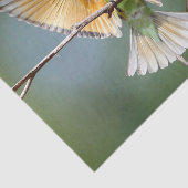 緑の鳥が木々の写真に浮かぶ 薄葉紙 (詳細)