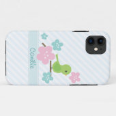 緑の鳥とさくらんぼの花 Case-Mate iPhoneケース (裏面(横))