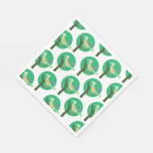 緑の鳥と木のパターンの自然 インスパイア スタンダードランチョンナプキン (角)