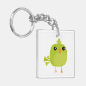 緑の鳥のキャラクター キーホルダー (正面左)