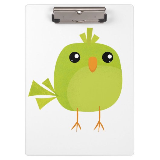 緑の鳥のキャラクター クリップボード (正面)