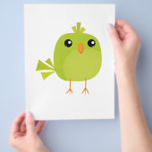 緑の鳥のキャラクター チラシ (手)