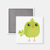 緑の鳥のキャラクター マグネット (正面/裏面)