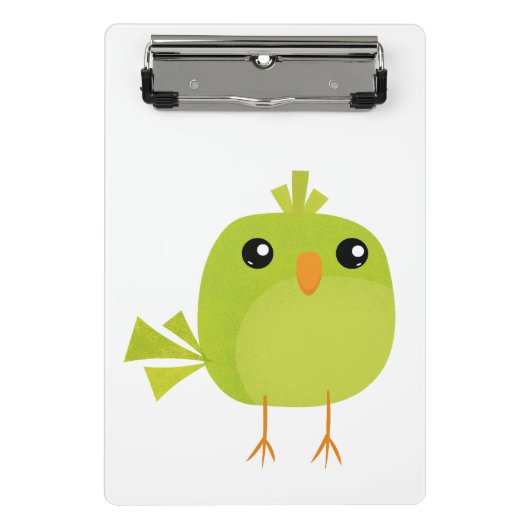 緑の鳥のキャラクター ミニクリップボード (正面)
