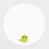 緑の鳥のキャラクター ラベル (デザイン2)