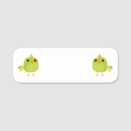 緑の鳥のキャラクター 名札 (正面)