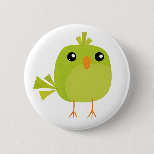 緑の鳥のキャラクター 缶バッジ (正面)