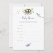 緑の鳥の巣ツインズベビーシャワーベビー憶測 招待状 (正面)