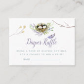 緑の鳥の巣ツインベビーシャワーおむつラッフル エンクロージャーカード (正面)