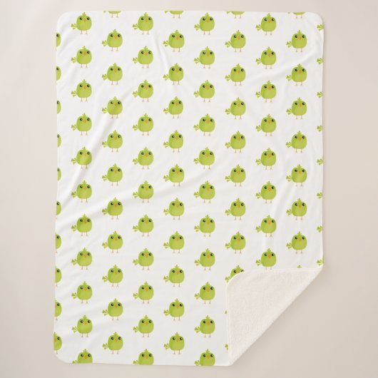 緑の鳥の漫画 シェルパブランケット (正面)