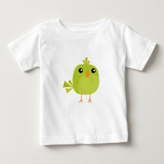 緑の鳥の漫画 ベビーTシャツ (正面)