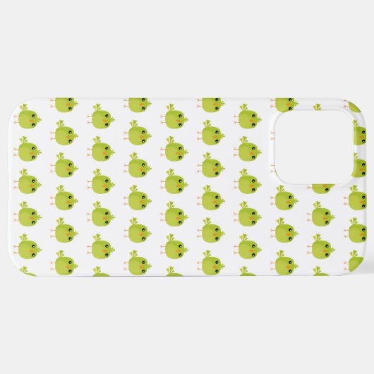 緑の鳥の漫画 iPhoneケース (裏面横)