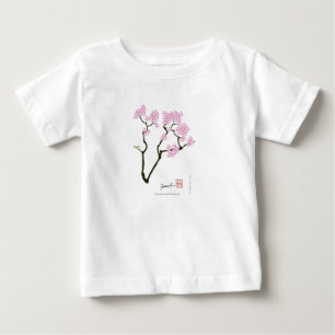 緑の鳥、贅沢なfernandesを持つ桜 ベビーTシャツ