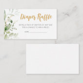 緑の鹿の赤ちゃんシャワーおむつラッフル エンクロージャーカード (正面/裏面)