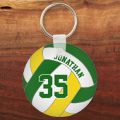 緑の黄カスタム色バレーボール名ジャージー番号 キーホルダー (裏面)