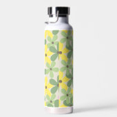 緑の黄色いレトロY2K 70s花柄 ウォーターボトル (右面)