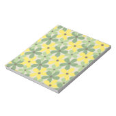 緑の黄色いレトロY2K 70s花柄 ノートパッド (回転)