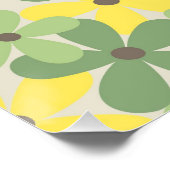 緑の黄色いレトロY2K 70s花柄 ポスター (コーナー)