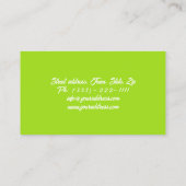 緑の黄色い栄養士/健康なライフカード 名刺 (裏面)
