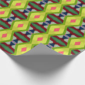 緑の黄色い民族パターン ラッピングペーパー (角)