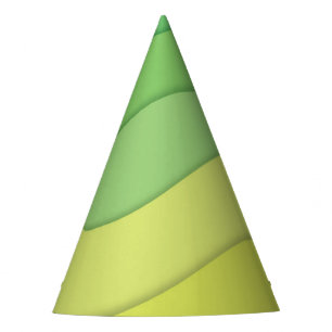 緑の黄色い波3dペーパーカットデザイン パーティーハット