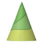 緑の黄色い波3dペーパーカットデザイン パーティーハット (左)