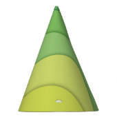 緑の黄色い波3dペーパーカットデザイン パーティーハット (右)