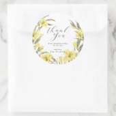 緑の黄色い花ありがとう ラウンドシール (バッグ)