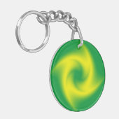 緑の黄色い螺線形 キーホルダー (正面左)
