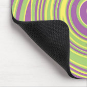 緑の黄色と紫の渦巻き模様 マウスパッド (コーナー)