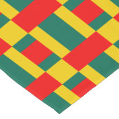 緑の黄色と赤の色のブロックプリントの短い表 ショートテーブルランナー (コーナー)