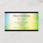 緑の黄色のグラデグラデーションィエントシメリー赤面ブラック 名刺 (裏面)