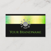 緑の黄色のグラデグラデーションィエントシメリー赤面ブラック 名刺 (正面)