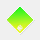 緑の黄色のグラデーションの追加ロゴ スタンダードカクテルナプキン (角)