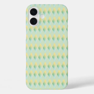緑の黄色のグラデーションひし形パターン(の模様が)ある状 iPhone 16 PLUSケース