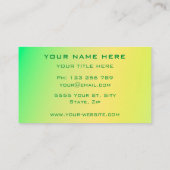 緑の黄色のグラデーションモダンカラー – 新鮮天然 名刺 (裏面)