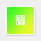 緑の黄色のグラデーション – ロゴ スタンダードカクテルナプキン (正面)