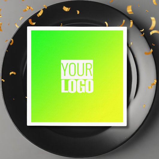 緑の黄色のグラデーション – ロゴ スタンダードカクテルナプキン