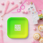 緑の黄色のグラデーション – ロゴ ペーパープレート (パーティー)