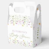 緑の黄色のピンクのワイルドフラワーベビーシャワー フェイバーボックス (オープン)
